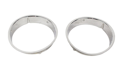 Jeep TJ Headlight Bezels Pair 97-06 Wrangler TJ Polished Silver Kentrol-1