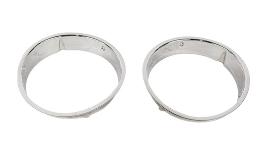 Jeep TJ Headlight Bezels Pair 97-06 Wrangler TJ Polished Silver Kentrol-1