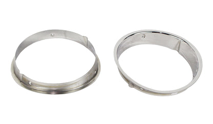 Jeep TJ Headlight Bezels Pair 97-06 Wrangler TJ Polished Silver Kentrol-2