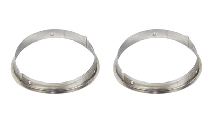 Jeep TJ Headlight Bezels Pair 97-06 Wrangler TJ Polished Silver Kentrol-3