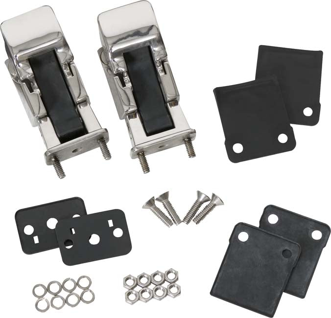 Kentrol Jeep CJ/YJ Hood Catch Pair TJ Style 42-95 CJ and Wrangler YJ Polished Silver Kentrol