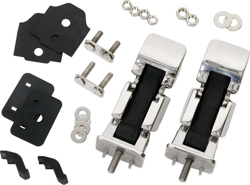 Kentrol Jeep JK Hood Catch Pair 07-18 Wrangler JK Polished Silver Kentrol