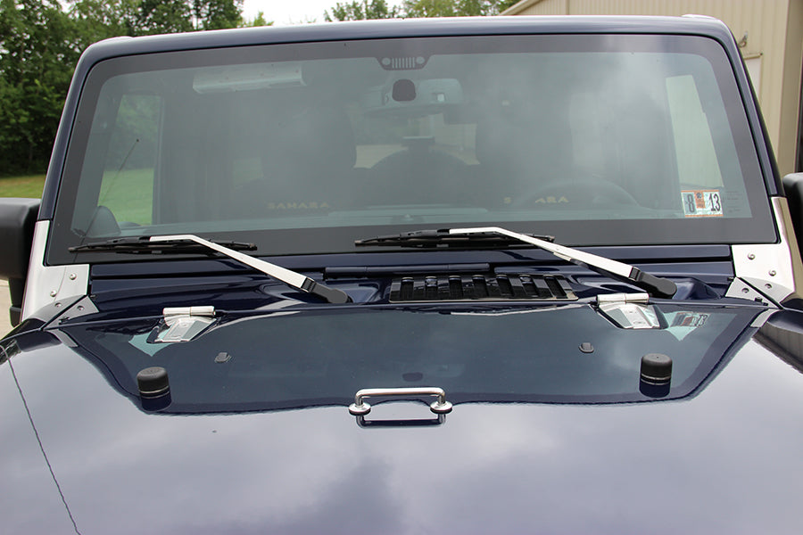 Kentrol Jeep JK Hood Hinge Pair 07-18 Wrangler JK Polished Silver Kentrol