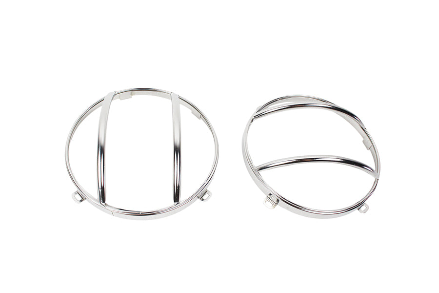 Kentrol Jeep JK Euro Headlight Guards Pair  07-18 Wrangler JK Polished Silver Kentrol