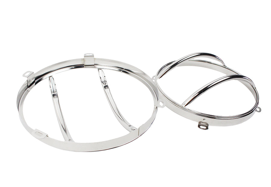 Kentrol Jeep JK Euro Headlight Guards Pair  07-18 Wrangler JK Polished Silver Kentrol