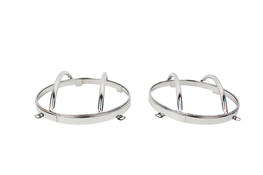 Kentrol Jeep JK Euro Headlight Guards Pair  07-18 Wrangler JK Polished Silver Kentrol