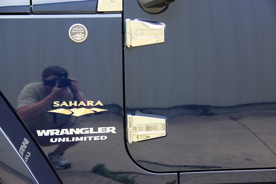 Kentrol Jeep JK Door Hinge Set 4 Pieces 2 Door 07-18 Wrangler JK Polished Silver Kentrol