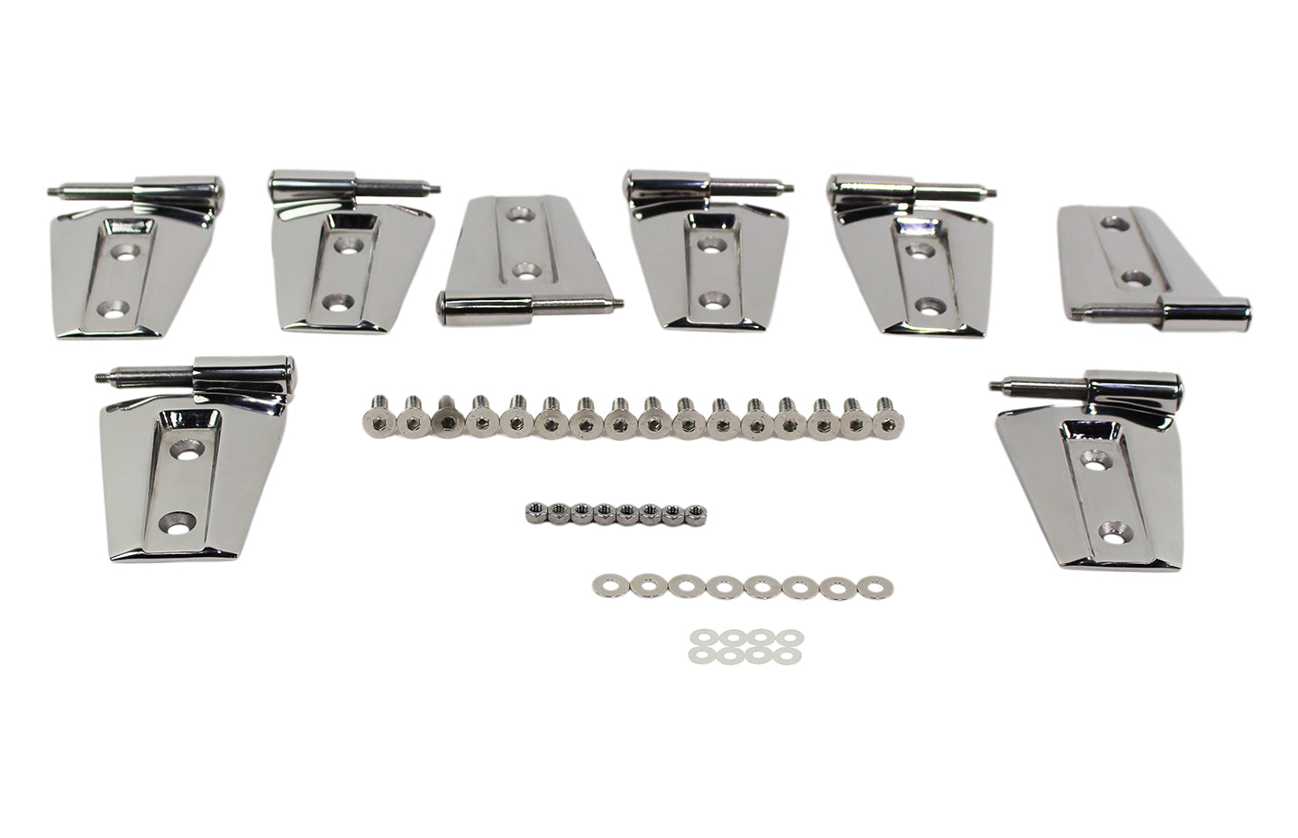 Kentrol Jeep JK Door Hinge Set 8 Pieces 4 Door 07-18 Wrangler JK Polished Silver Kentrol