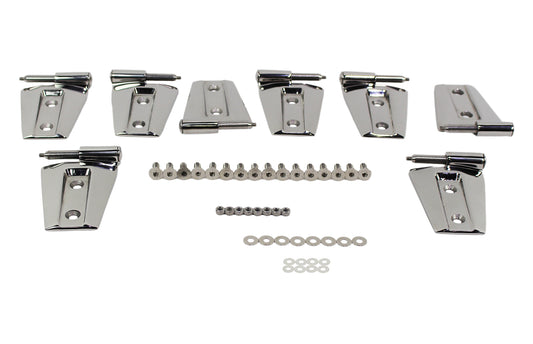Kentrol Jeep JK Door Hinge Set 8 Pieces 4 Door 07-18 Wrangler JK Polished Silver Kentrol