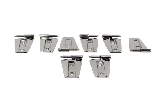 Jeep JK Door Hinge Set 8 Pieces 4 Door 07-18 Wrangler JK Polished Silver Kentrol-1
