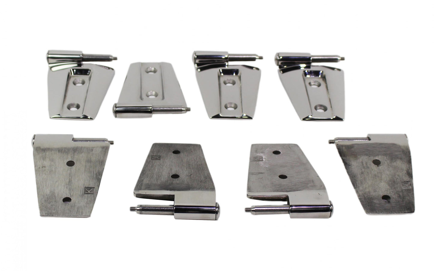 Kentrol Jeep JK Door Hinge Set 8 Pieces 4 Door 07-18 Wrangler JK Polished Silver Kentrol