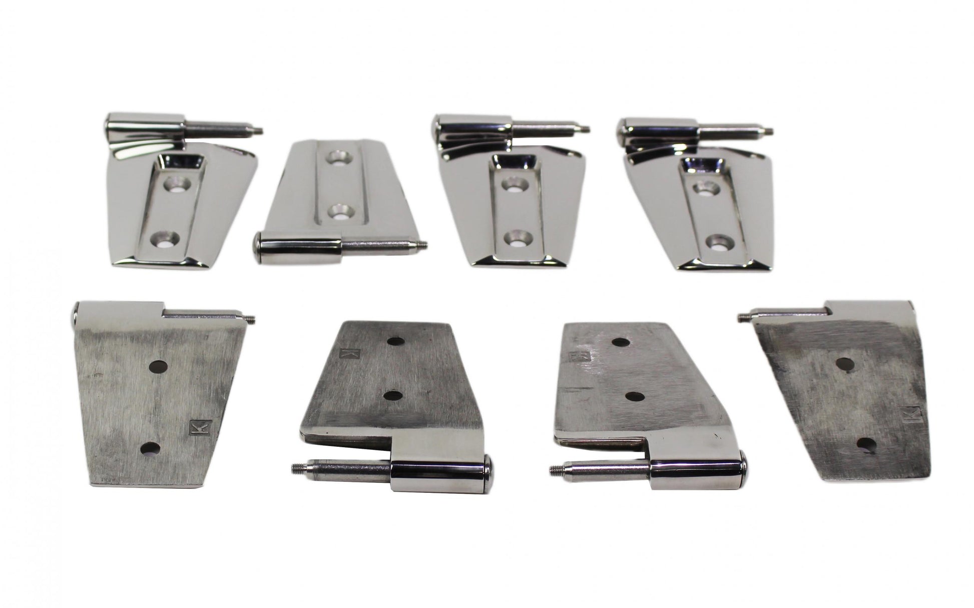 Kentrol Jeep JK Door Hinge Set 8 Pieces 4 Door 07-18 Wrangler JK Polished Silver Kentrol