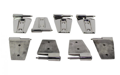 Jeep JK Door Hinge Set 8 Pieces 4 Door 07-18 Wrangler JK Polished Silver Kentrol-2