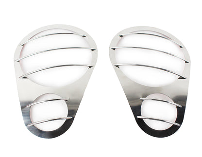 Jeep JK Headlight Guards Pair 07-18 Wrangler JK Polished Silver Kentrol-1