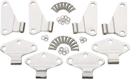 Kentrol Jeep JK Body Door Hinge Set 8 Pieces 4 Door 07-18 Wrangler JK Polished Silver Kentrol