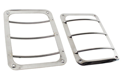Jeep JK Taillight Guard Pair 07-18 Wrangler JK Polished Silver Kentrol-2
