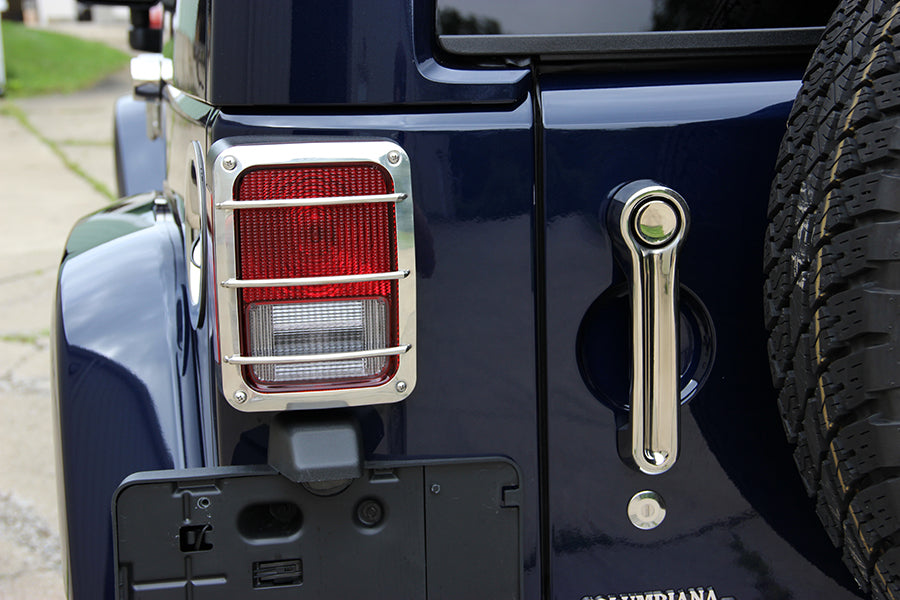 Kentrol Jeep JK Taillight Guard Pair 07-18 Wrangler JK Polished Silver Kentrol