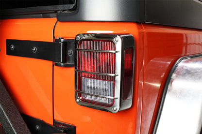 Jeep JK Taillight Guard Pair 07-18 Wrangler JK Polished Silver Kentrol-7