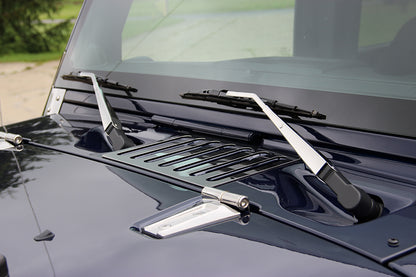 Jeep JK Hood Vent 07-18 Wrangler JK Polished Silver Kentrol-4