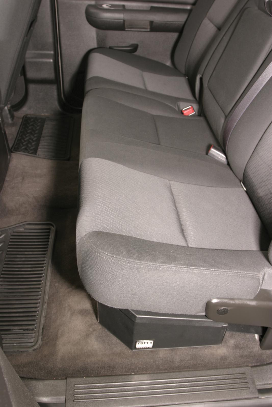 Rear Underseat Lockbox - 07-19 Silverado/Sierra 1500 19 Old Body Style} / 07-19 2500HD/3500HD w/ Crew Cab Full Length Black Products Tuffy Security-1