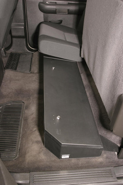 Rear Underseat Lockbox - 07-19 Silverado/Sierra 1500 19 Old Body Style} / 07-19 2500HD/3500HD w/ Crew Cab Full Length Black Products Tuffy Security-2