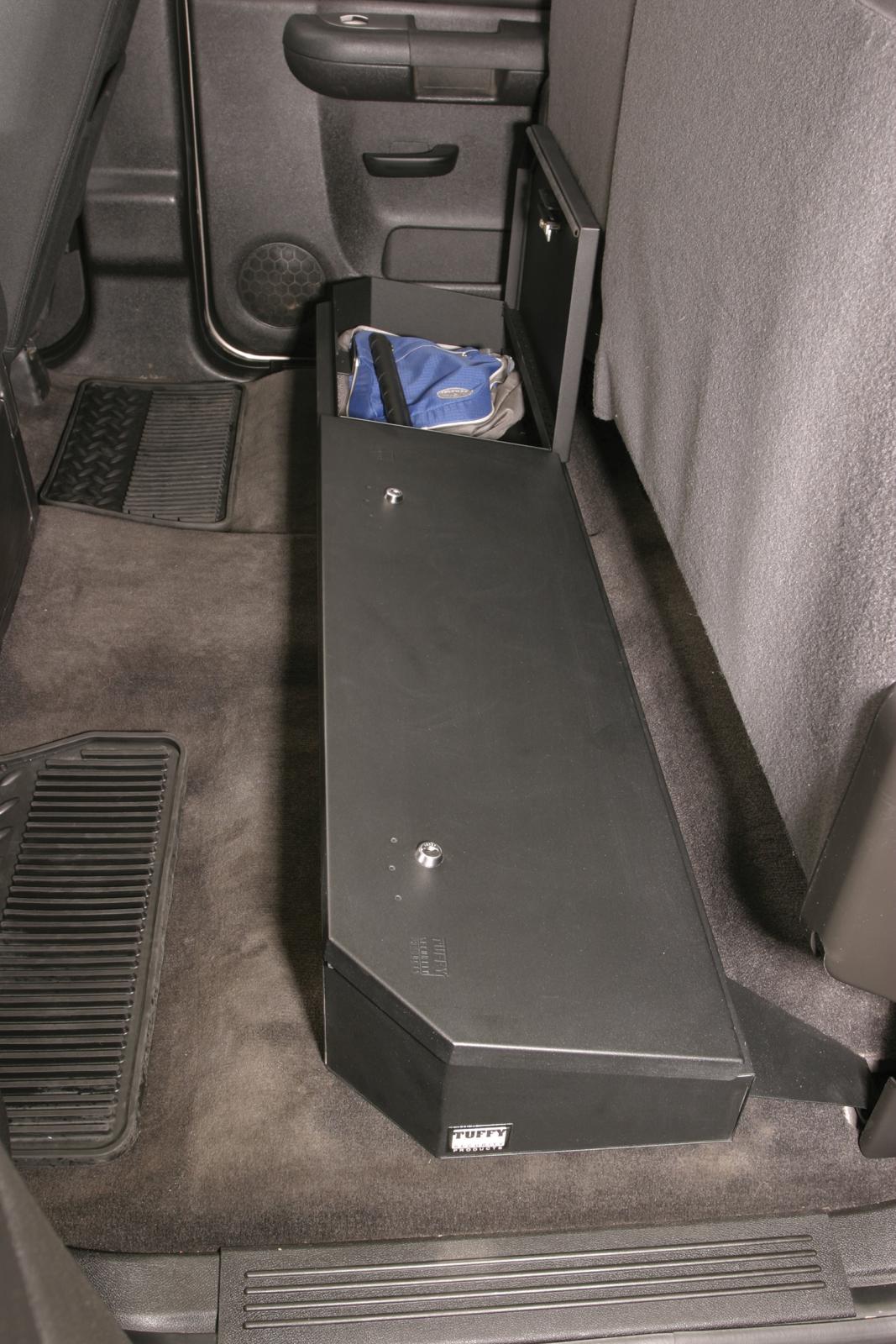 Rear Underseat Lockbox - 07-19 Silverado/Sierra 1500 19 Old Body Style} / 07-19 2500HD/3500HD w/ Crew Cab Full Length Black Products Tuffy Security-5