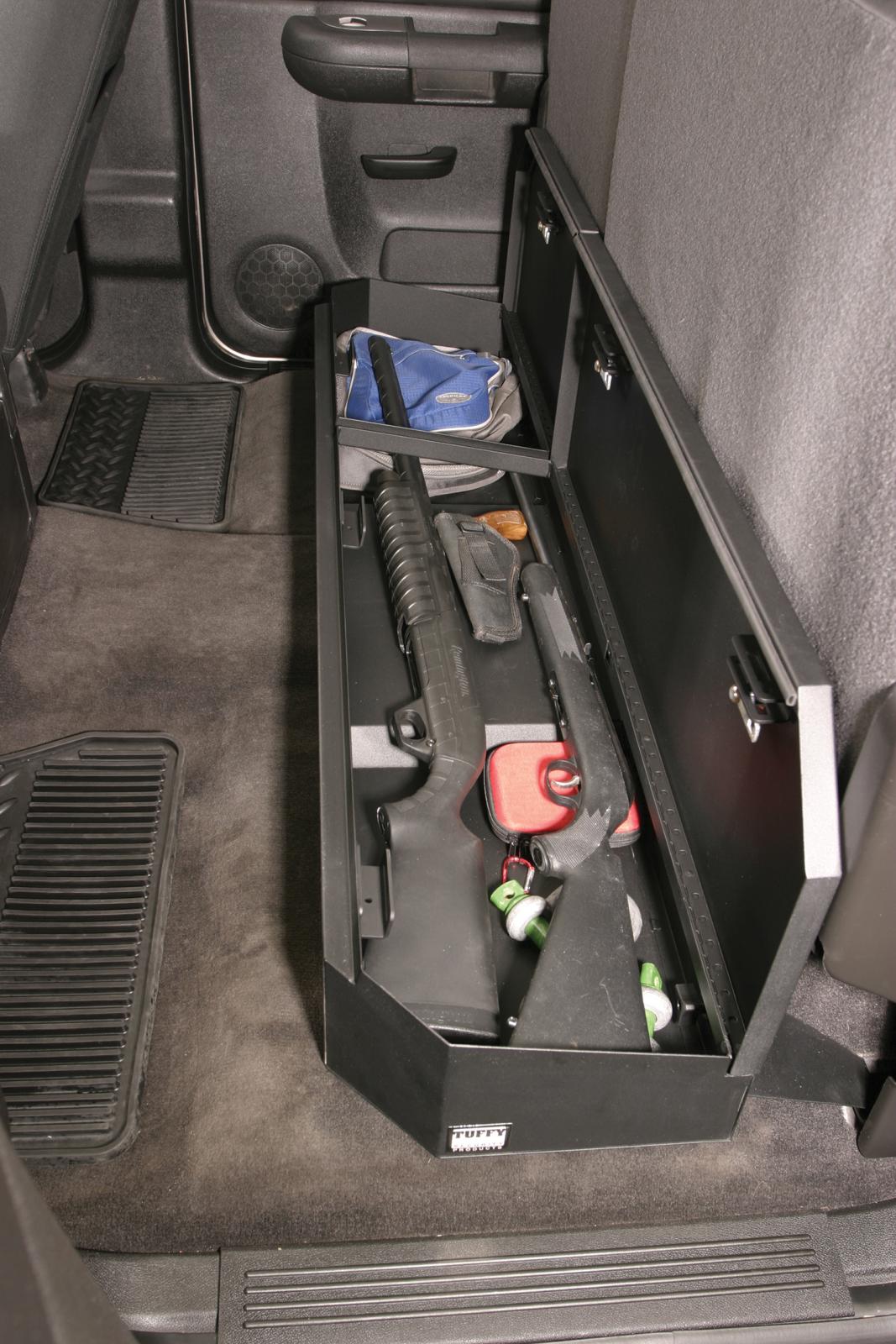 Rear Underseat Lockbox - 07-19 Silverado/Sierra 1500 19 Old Body Style} / 07-19 2500HD/3500HD w/ Crew Cab Full Length Black Products Tuffy Security-6