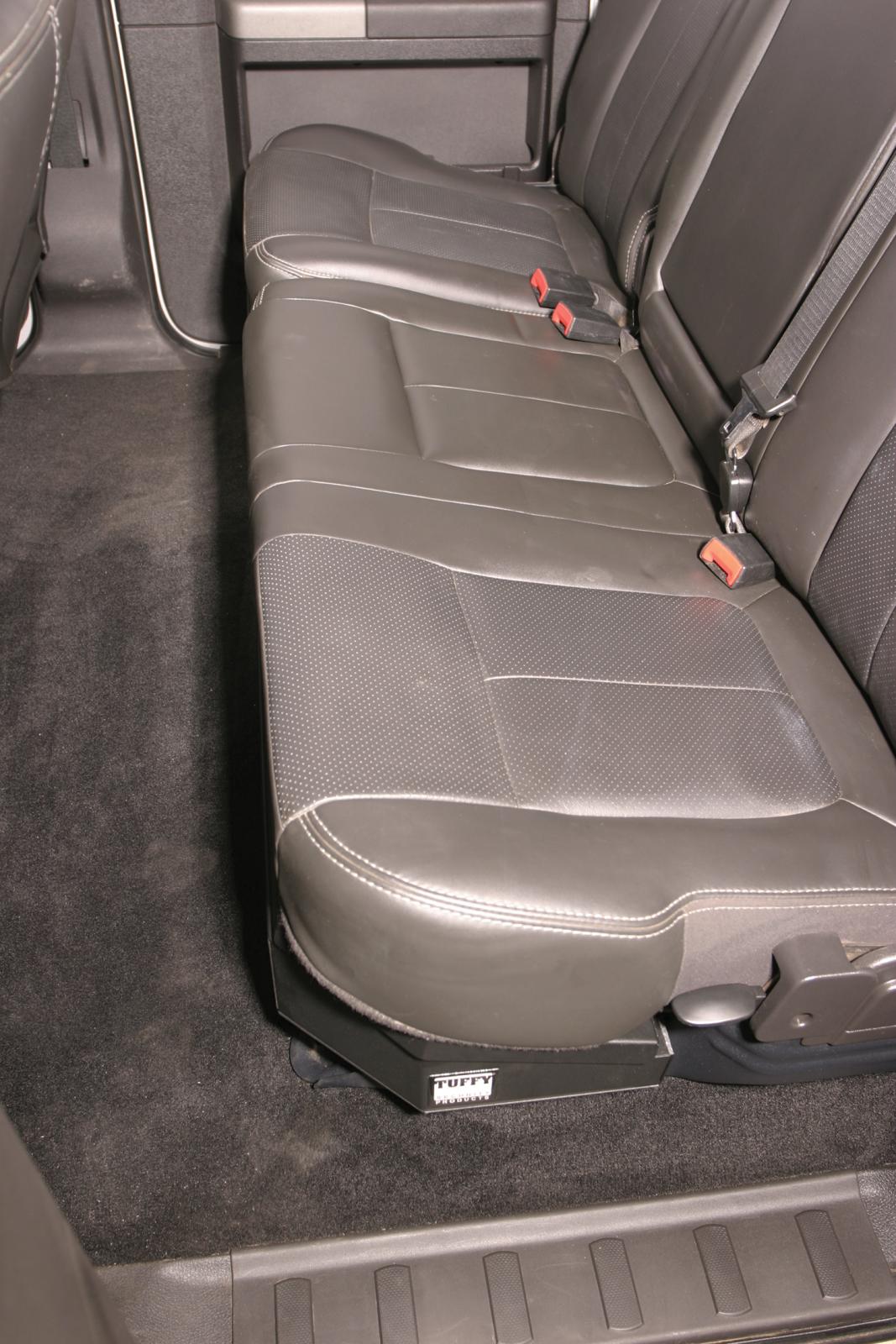 Rear Underseat Lockbox - 03-16 F-250/350/450/550 Super Duty w/ Crew Cab Requires Removal of Factory Underseat Trays/Boxes Black Products Tuffy Security-1