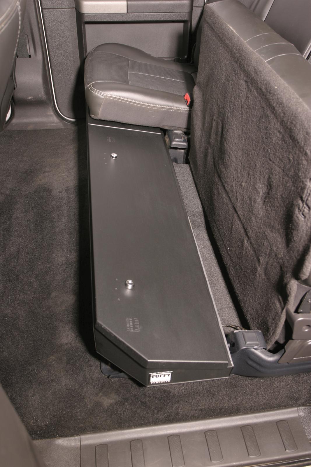 Rear Underseat Lockbox - 03-16 F-250/350/450/550 Super Duty w/ Crew Cab Requires Removal of Factory Underseat Trays/Boxes Black Products Tuffy Security-2
