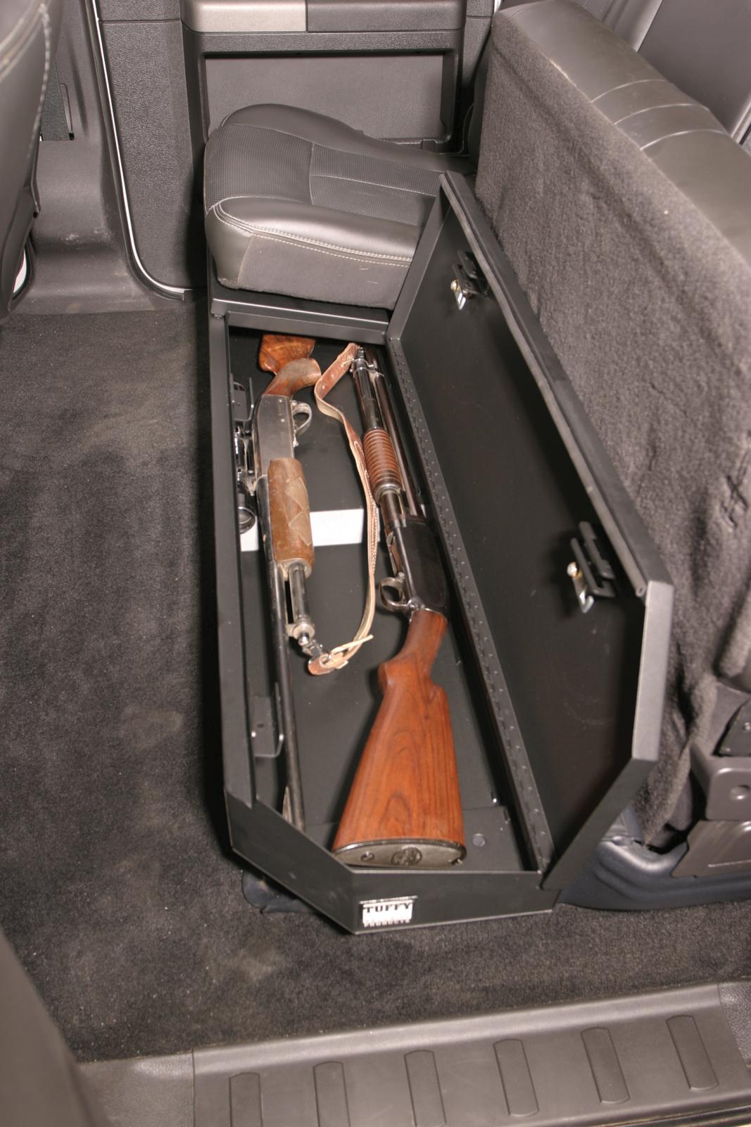 Rear Underseat Lockbox - 03-16 F-250/350/450/550 Super Duty w/ Crew Cab Requires Removal of Factory Underseat Trays/Boxes Black Products Tuffy Security-3
