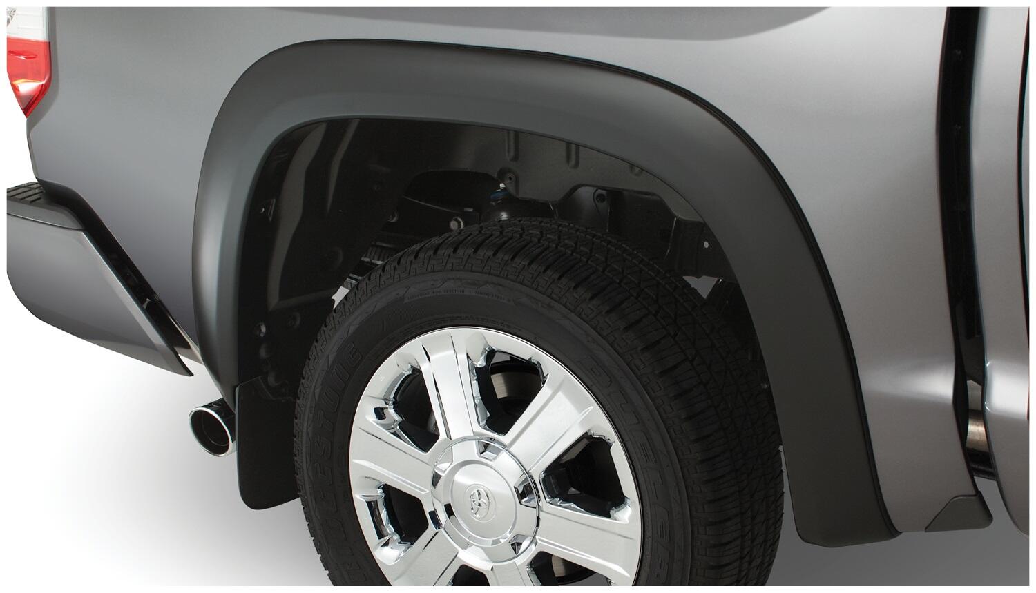 Black OE Style Smooth Finish 4-Piece Fender Flare Set For 2007-2013 Toyota Tundra W/Factory Mudflap Bushwacker-1