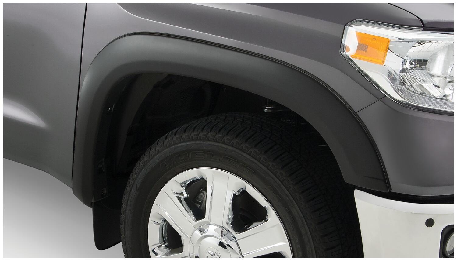Black OE Style Smooth Finish 4-Piece Fender Flare Set For 2007-2013 Toyota Tundra W/O Factory Mudflap Bushwacker