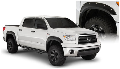 Black Pocket/Rivet Style Smooth Finish 4-Piece Fender Flare Set For 2007-2013 Toyota Tundra Bushwacker