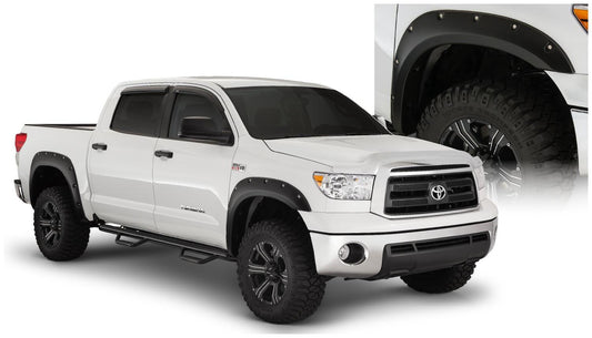 Black Pocket/Rivet Style Smooth Finish 4-Piece Fender Flare Set For 2007-2013 Toyota Tundra Bushwacker
