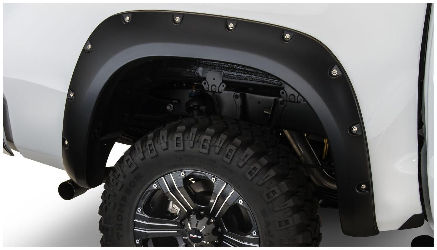Black Pocket/Rivet Style Smooth Finish 4-Piece Fender Flare Set For 2007-2013 Toyota Tundra Bushwacker-2