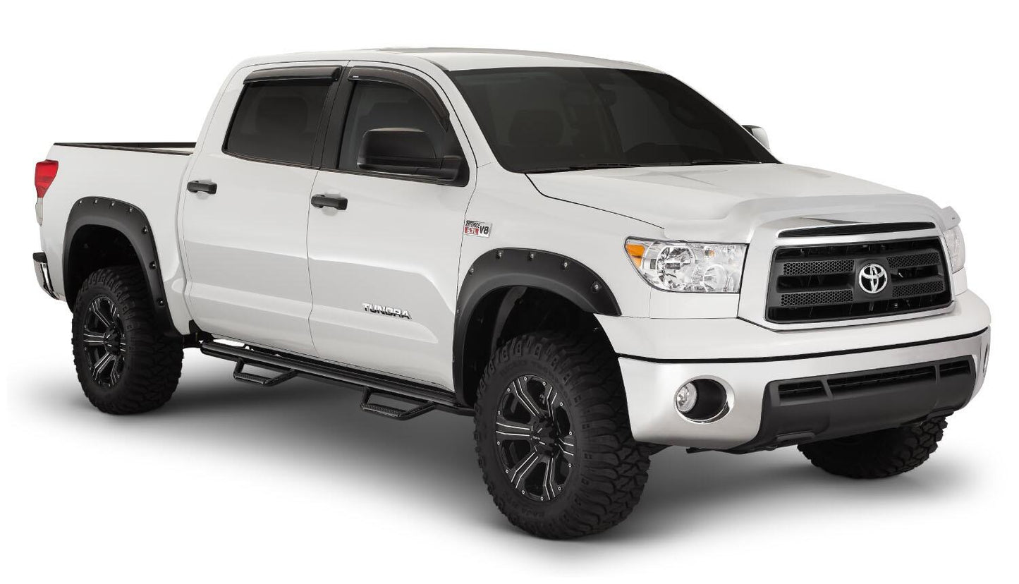 Black Pocket/Rivet Style Smooth Finish 4-Piece Fender Flare Set For 2007-2013 Toyota Tundra Bushwacker-3