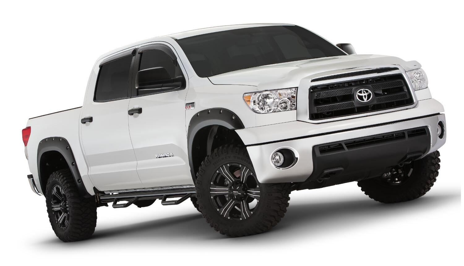 Black Pocket/Rivet Style Smooth Finish 4-Piece Fender Flare Set For 2007-2013 Toyota Tundra Bushwacker-4