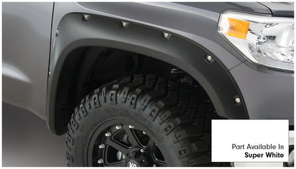 Pocket/Rivet Style Color Matched Super White 4-Piece Fender Flare Set For 2017-2021 Toyota Tundra, Must Remove Mudflaps Bushwacker-1