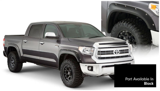 Pocket/Rivet Style Color Matched Black 4-Piece Fender Flare Set For 2016-2018 Toyota Tundra Bushwacker