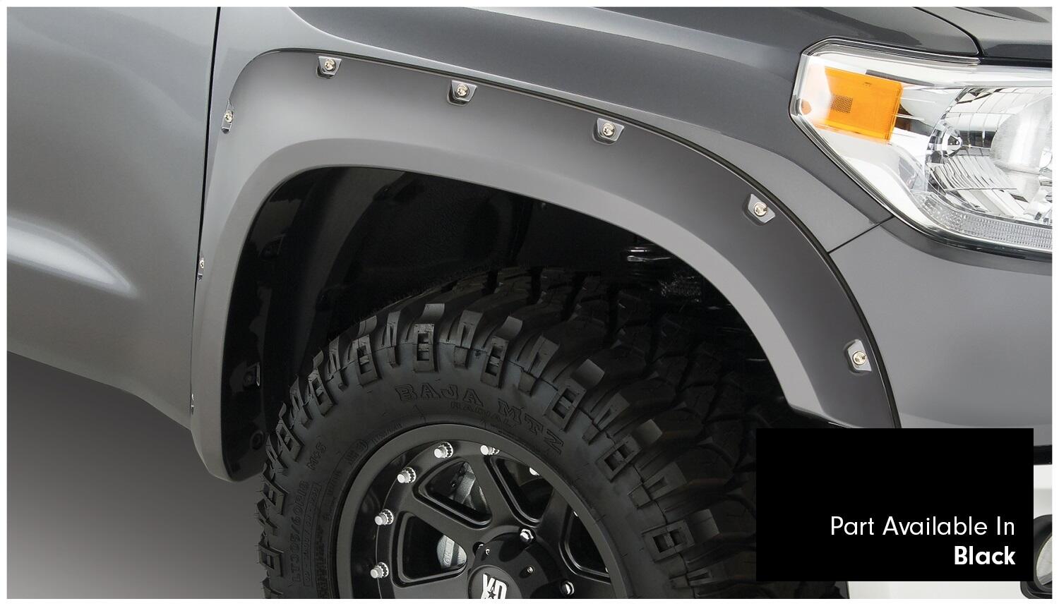Pocket/Rivet Style Color Matched Black 4-Piece Fender Flare Set For 2016-2018 Toyota Tundra Bushwacker-2