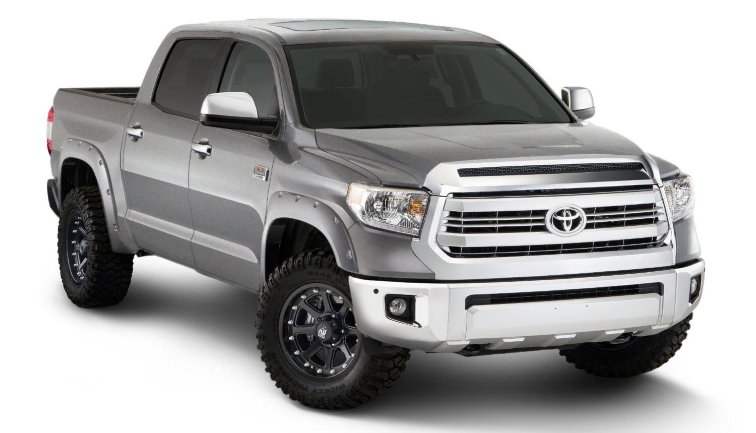 Pocket/Rivet Style Color Matched Silver Sky Metallic 4-Piece Fender Flare Set For 2017-2021 Toyota Tundra, Must Remove Mudflaps Bushwacker