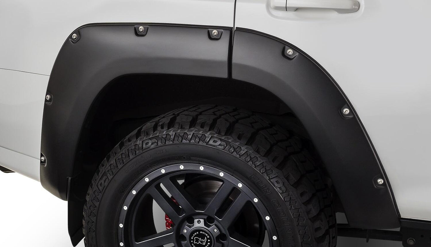 Black Pocket/Rivet Style Smooth Finish 4-Piece Fender Flare Set For 2014-2022 Toyota 4Runner (Excludes Limited) Bushwacker-2