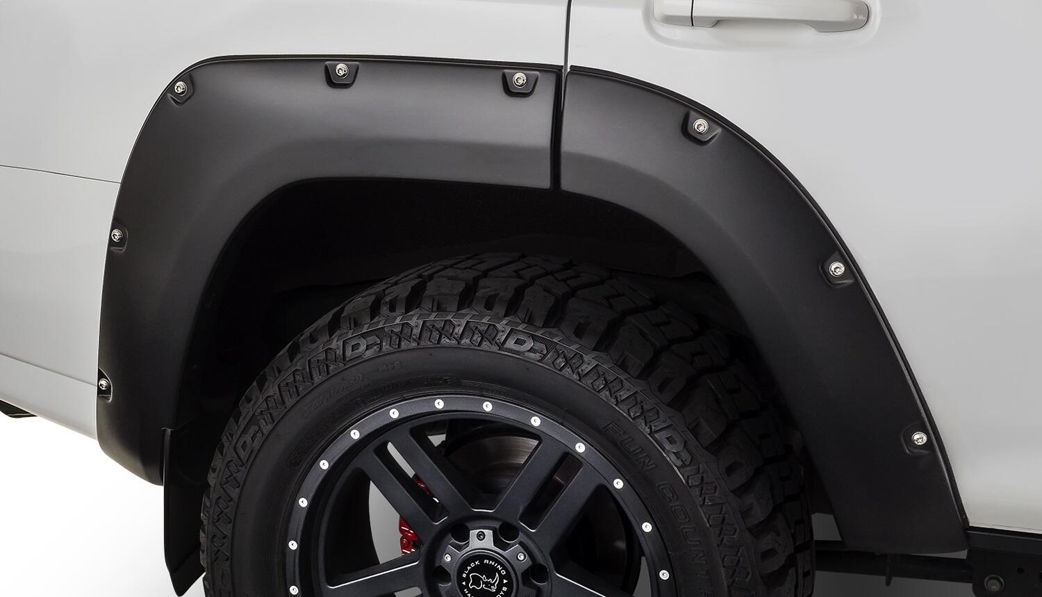 Black Pocket/Rivet Style Smooth Finish 4-Piece Fender Flare Set For 2014-2022 Toyota 4Runner (Excludes Limited) Bushwacker-2