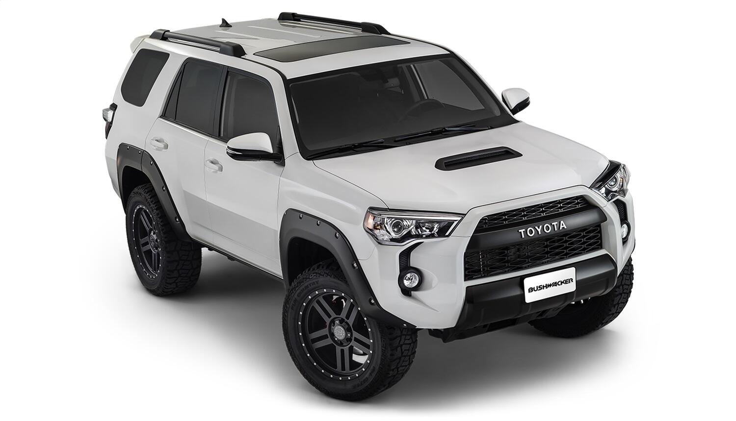 Black Pocket/Rivet Style Smooth Finish 4-Piece Fender Flare Set For 2014-2022 Toyota 4Runner (Excludes Limited) Bushwacker-5
