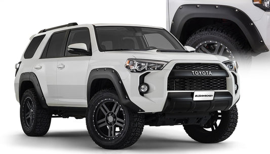 Black Pocket/Rivet Style Smooth Finish 4-Piece Fender Flare Set For 22-26 Toyota Tundra Bushwacker
