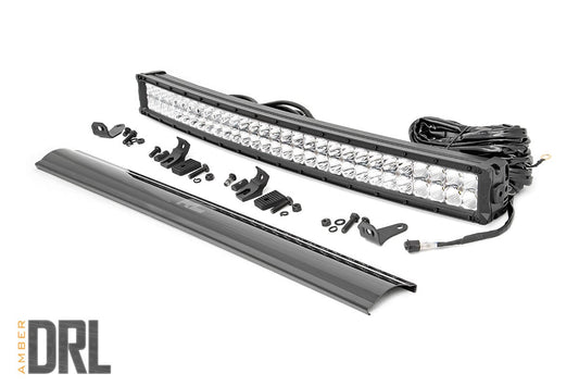 30 Inch Chrome Series LED Light Bar | Curved | Dual Row | Cool White DRL Rough Country