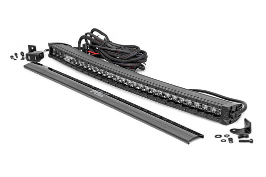 30 Inch Black Series LED Light Bar | Curved | Single Row | Cool White DRL Rough Country