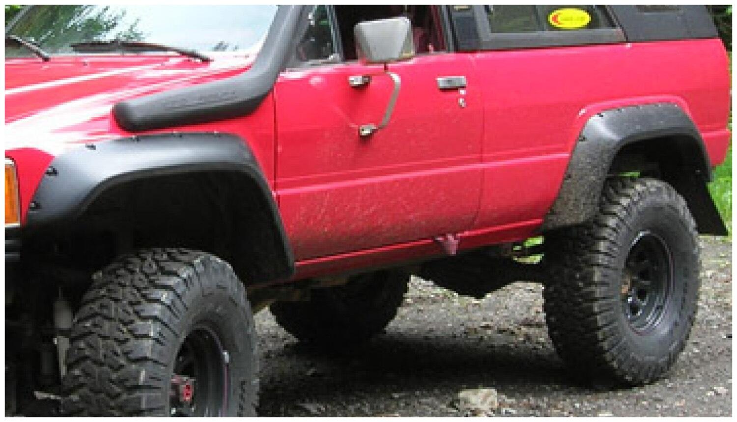 Black Cutout Style Smooth Finish Front Fender Flares For 1984-1988 Toyota Pickup Bushwacker-2