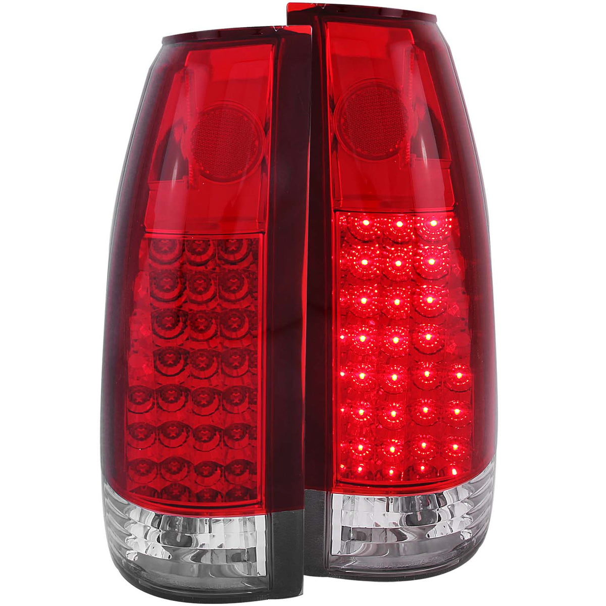 Tail Light Set LED Red/Clear Lens G2 Pair Chevy/GMC/Cadillac Trucks/SUVs 1988-2000 AnzoUSA