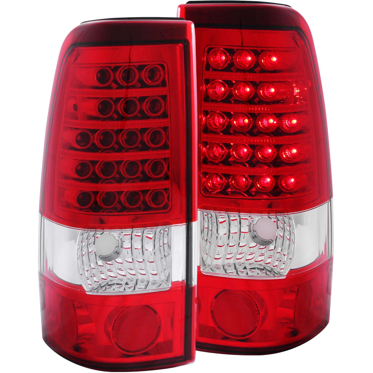 Tail Light Set LED Red/Clear Lens Pair Does Not Fit 3500 Series Or Stepside Models Chevrolet Silverado 1500/2500 1999-2007, 2500 HD 2001-2007, 3500 HD 2007, GMC Sierra 1500 1999-2007, 2500 1999-2004 AnzoUSA